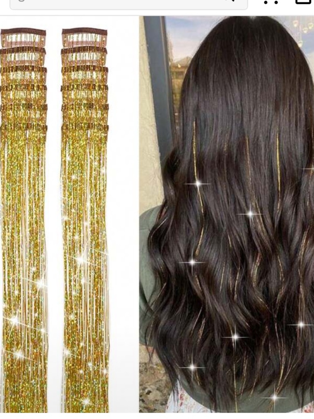Tinsel hair clips